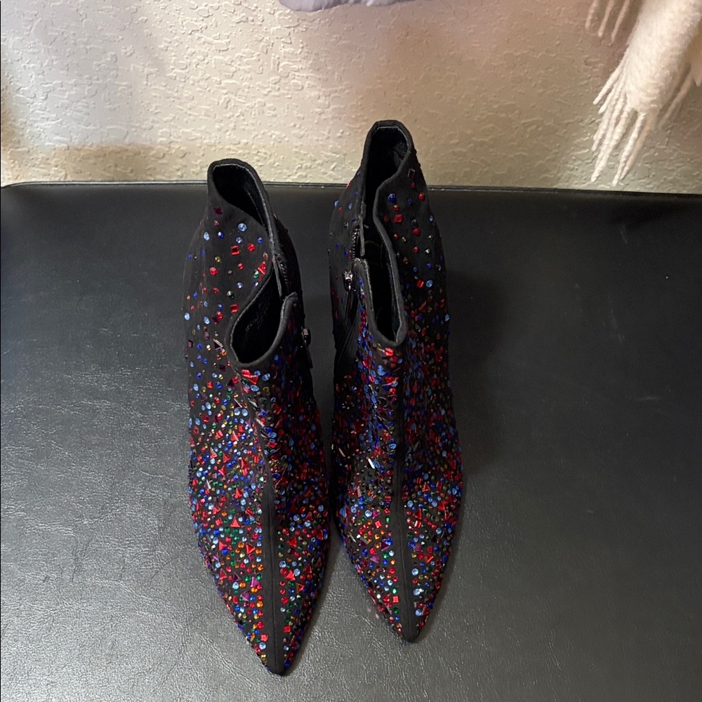 Chic Black and Multicolor Women's Ankle Boots